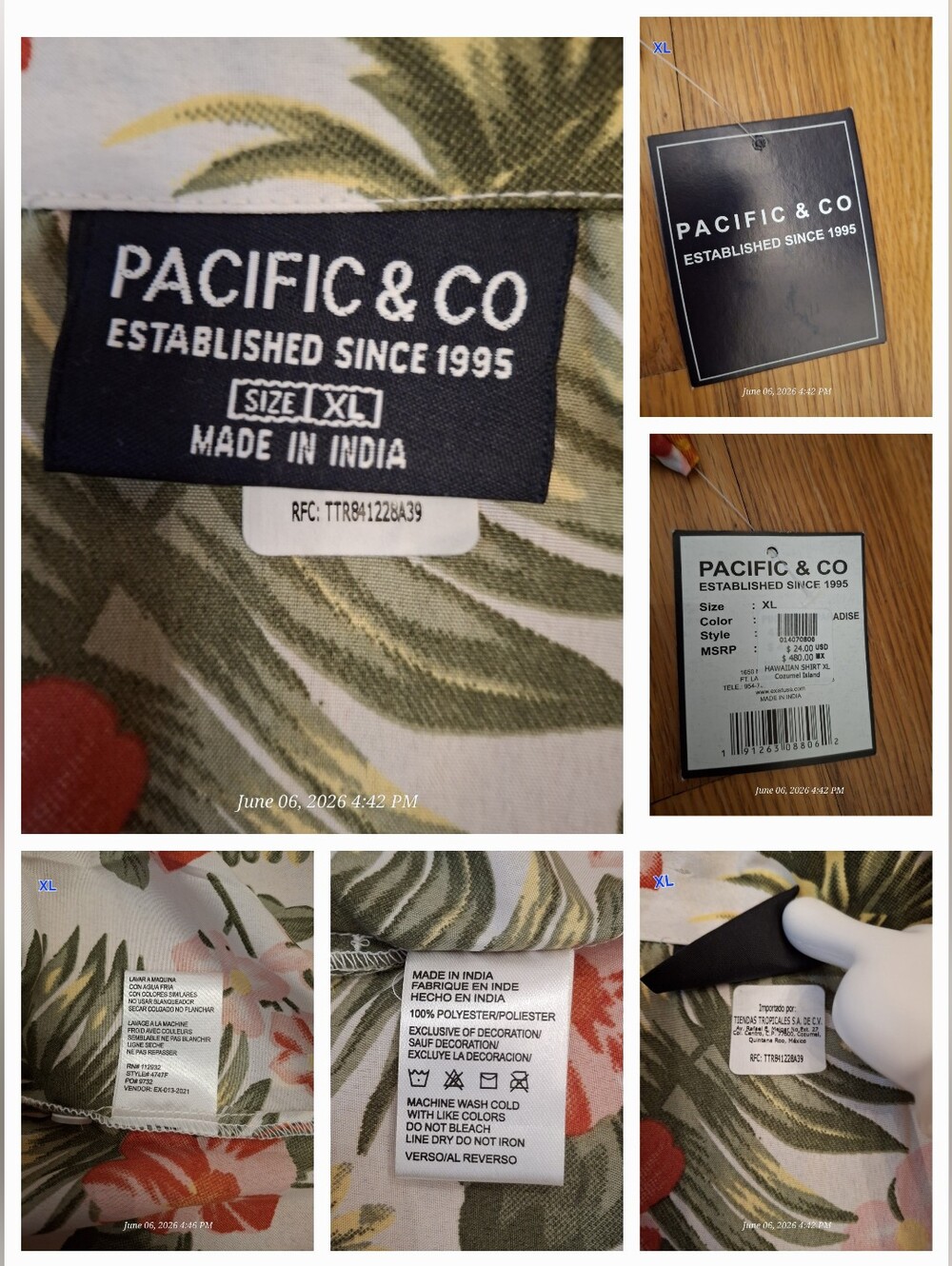 Premium Hawaiian Aloha Shirt 4-Pack Bundle – Izod, Denim & Flower, Pacific & Co. - Picture 5 of 16